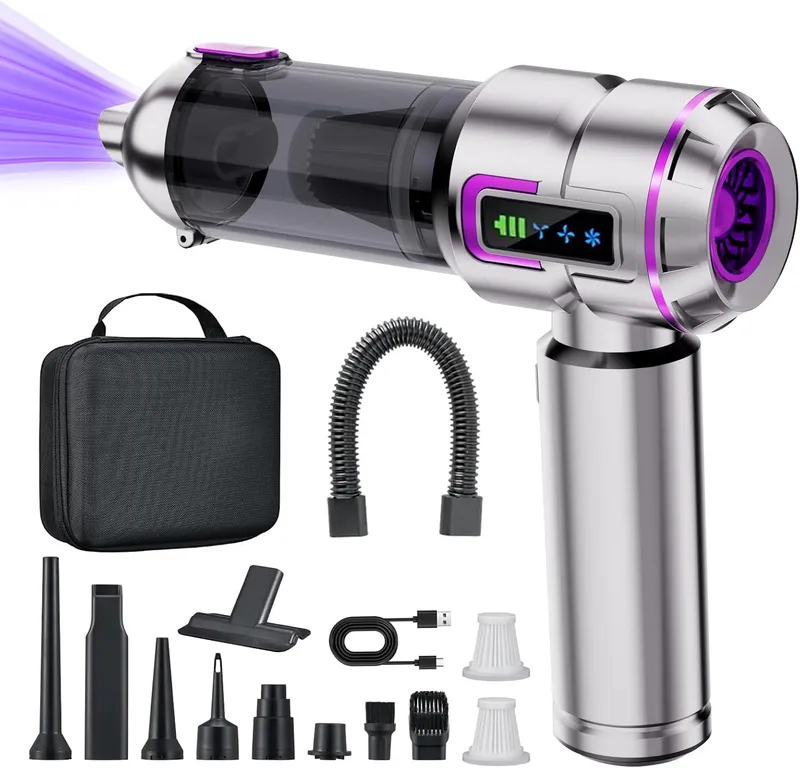 Lyiazsoy 4-in-1 Car Vacuum ST-6697A Plus – Silver / Purple