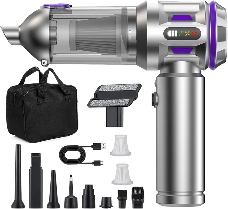 Lyiazsoy Handheld Vacuum 22,000 Pa with LED Display – Silver